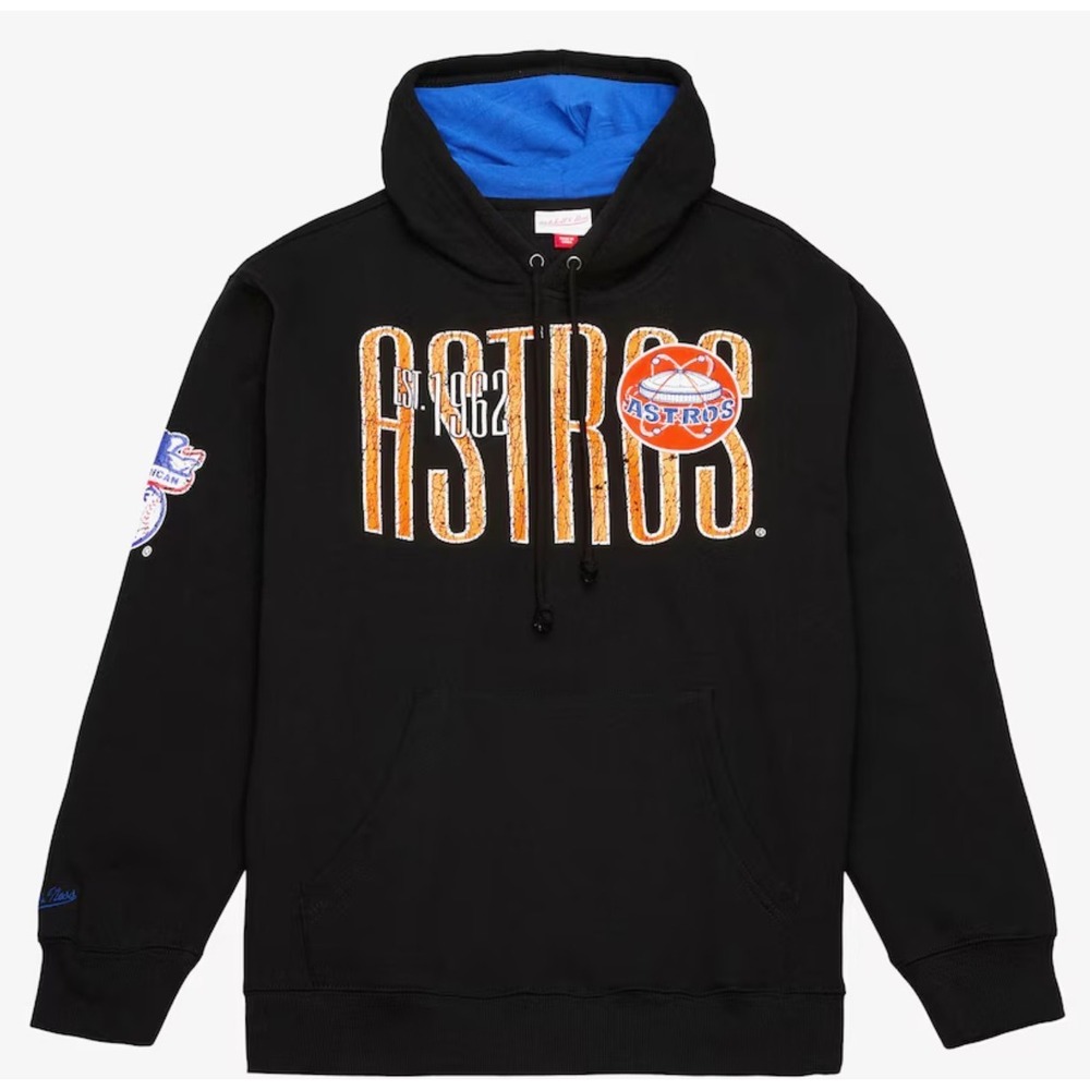 Mitchell & Ness Men's Black Houston Astros Team OG Fleece Pullover Hoodie M $125